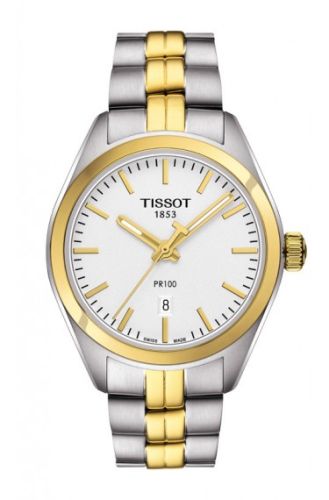 Tissot PR 100 Quartz 33 Stainless Steel / Yellow Gold PVD / Silver / Bracelet